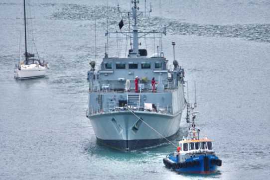 20 June 2023 - 08:15:24

-----------------------
BRNC training ship Hindostan departs Dartmouth.